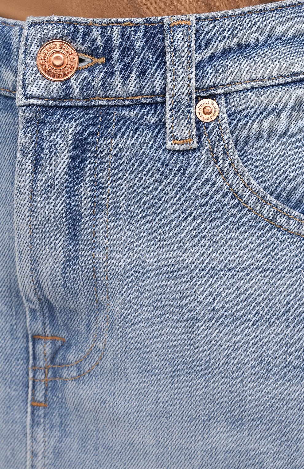Джинсовая юбка 7 FOR ALL MANKIND голубого цвета по цене 11650 руб., арт. JSQFA500IH, фото 5 Джинсовая юбка 7 FOR ALL MANKIND, арт. JSQFA500IH, фото 5