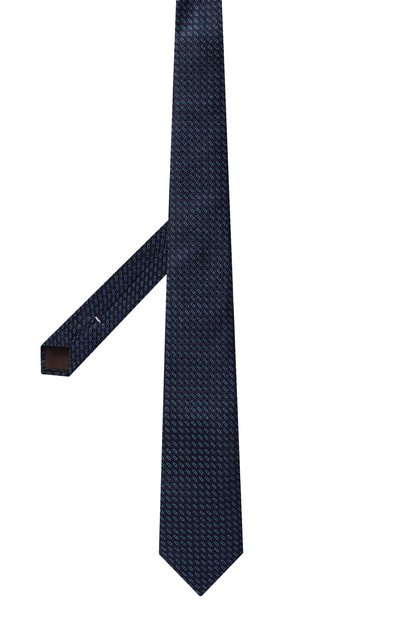 Шелковый галстук CANALI темно-синего цвета по цене 21000 руб., арт. 18/HJ04363, фото 3 Шелковый галстук CANALI, арт. 18/HJ04363, фото 3