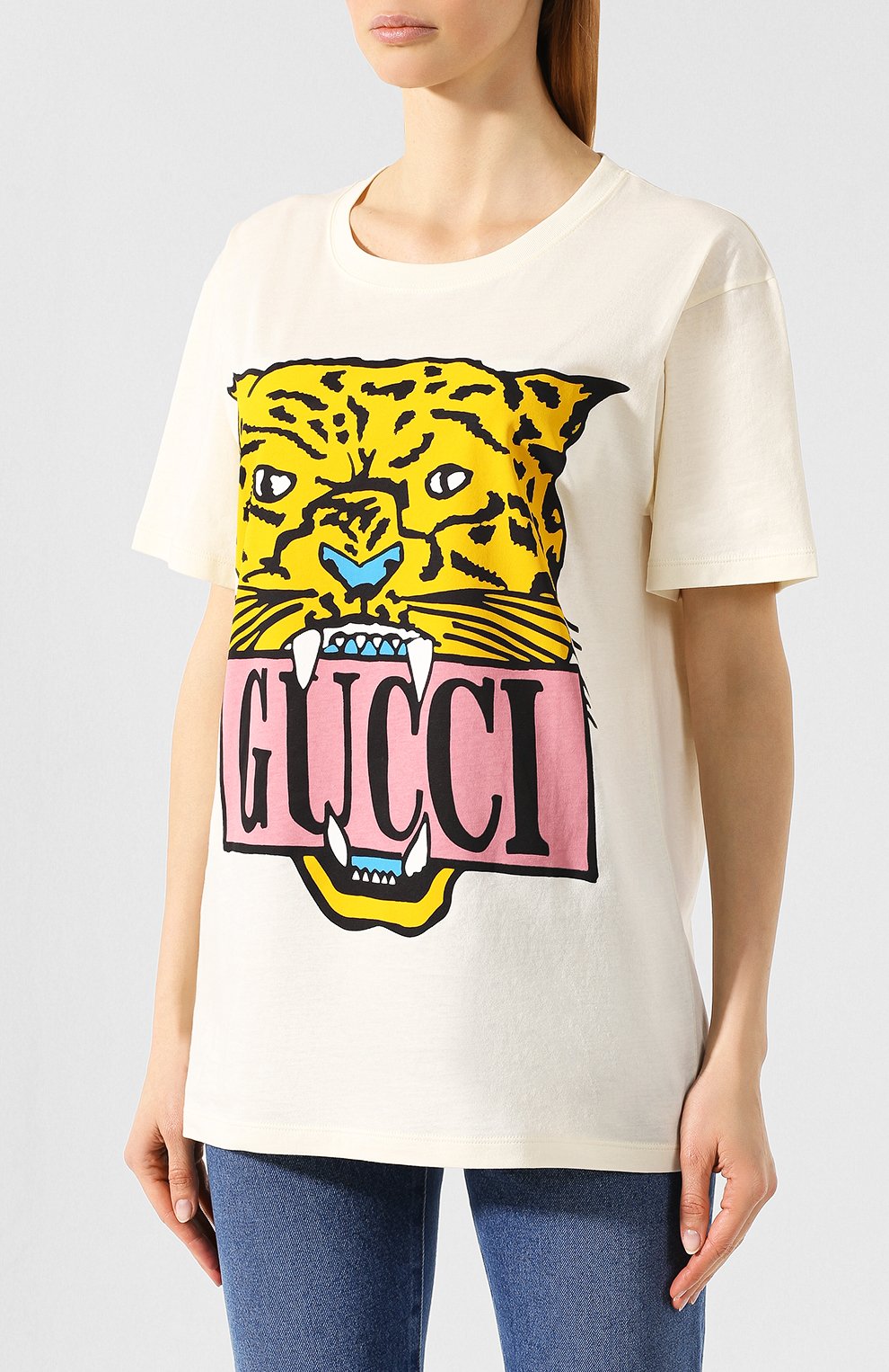 Хлопковая футболка GUCCI белого цвета по цене 28050 руб., арт. 492347/XJARG, фото 3 Хлопковая футболка GUCCI, арт. 492347/XJARG, фото 3