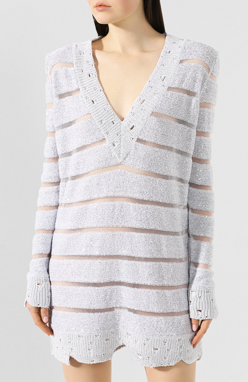Платье BALMAIN белого цвета по цене 358000 руб., арт. RF06043/K349, фото 3 Платье BALMAIN, арт. RF06043/K349, фото 3
