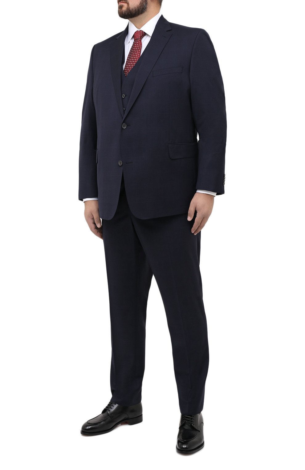 Шерстяной костюм-тройка EDUARD DRESSLER темно-синего цвета по цене 121000 руб., арт. N283/16006, фото 1 Шерстяной костюм-тройка EDUARD DRESSLER, арт. N283/16006, фото 1