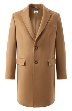 Мужской шерстяное пальто BURBERRY бежевого цвета, арт. 8058261 | Фото 1 (Драгоценные камни: Проставлено; Рукава: Длинные; Длина (верхняя одежда): До середины бедра; Материал утеплителя: Шерсть; Материал внешний: Шерсть; Материал сплава: Проставлено; 1-2-бортные: Однобортные; Мужское Кросс-КТ: пальто-верхняя одежда; Стили: Кэжуэл)
