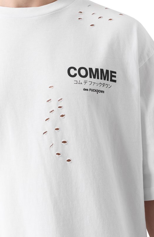 Хлопковая футболка Comme des Fuckdown CFABM01532 Белый  CFABM01532 Фото 5