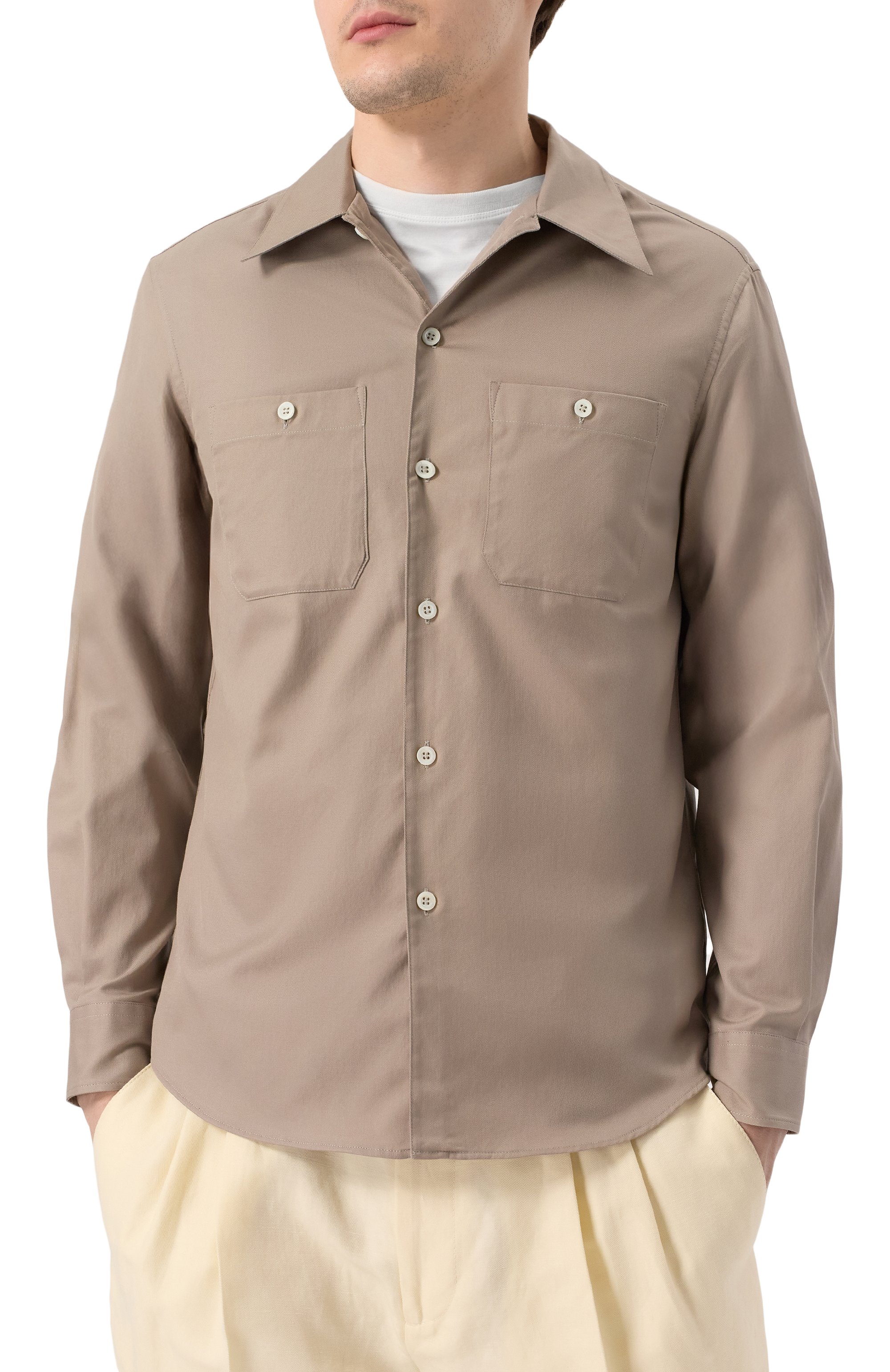 Хлопковая рубашка BRUNELLO CUCINELLI, арт. MW6040658, фото 3