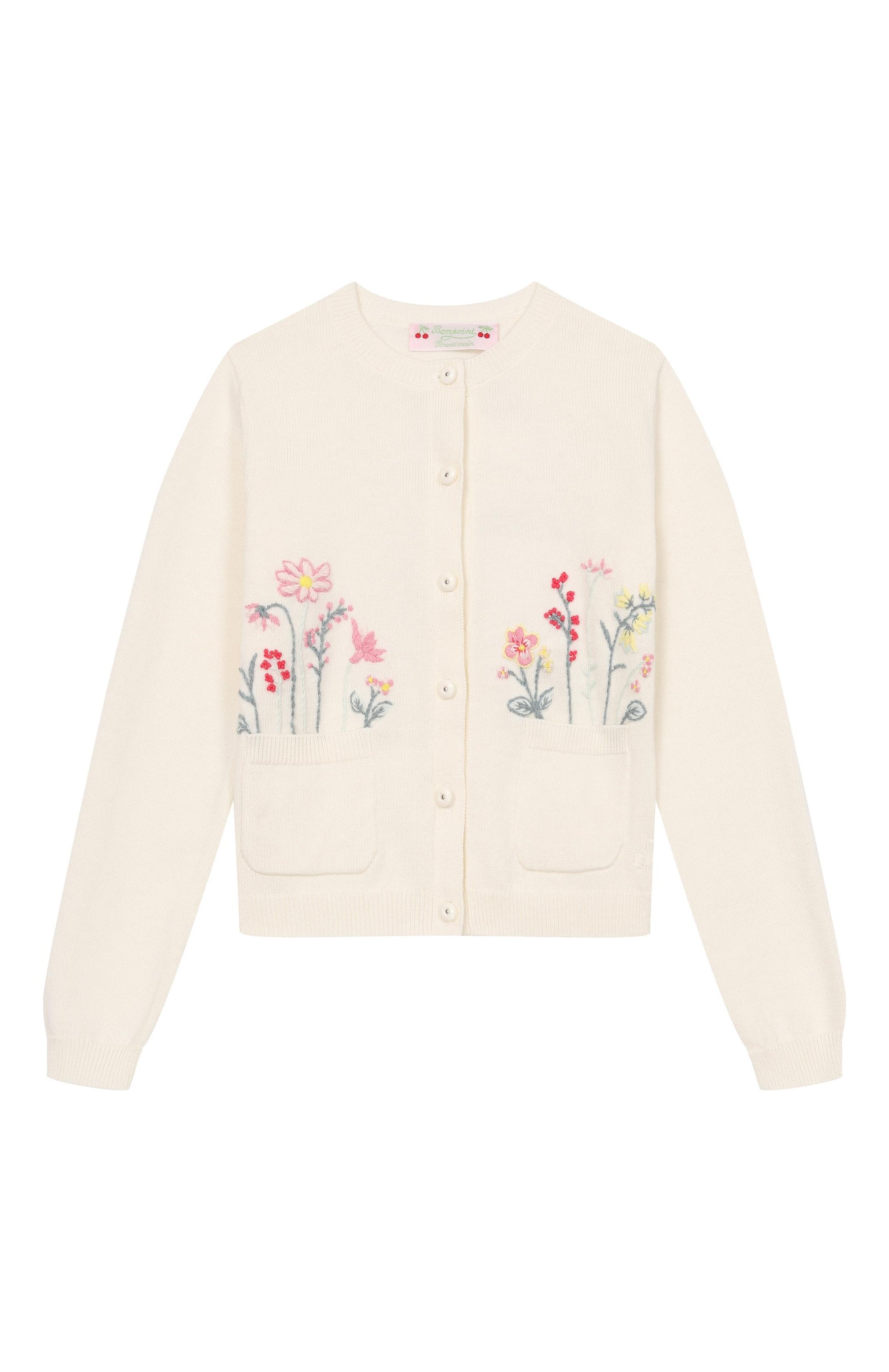 Хлопковый кардиган BONPOINT кремового цвета по цене 27250 руб., арт. S06GCAK00017/10A-12A, фото 1 Хлопковый кардиган BONPOINT, арт. S06GCAK00017/10A-12A, фото 1
