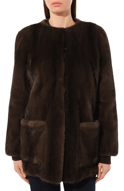 Шуба из меха норки GIULIA GURMAN темно-коричневого цвета по цене 708000 руб., арт. CJ02214278D2, фото 3 Шуба из меха норки GIULIA GURMAN, арт. CJ02214278D2, фото 3
