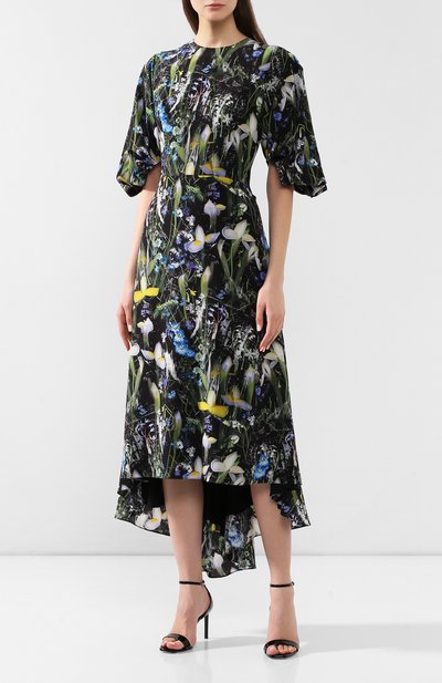 Шелковое платье ALEXANDER MCQUEEN черного цвета по цене 299500 руб., арт. 570435/QMD09, фото 3 Шелковое платье ALEXANDER MCQUEEN, арт. 570435/QMD09, фото 3
