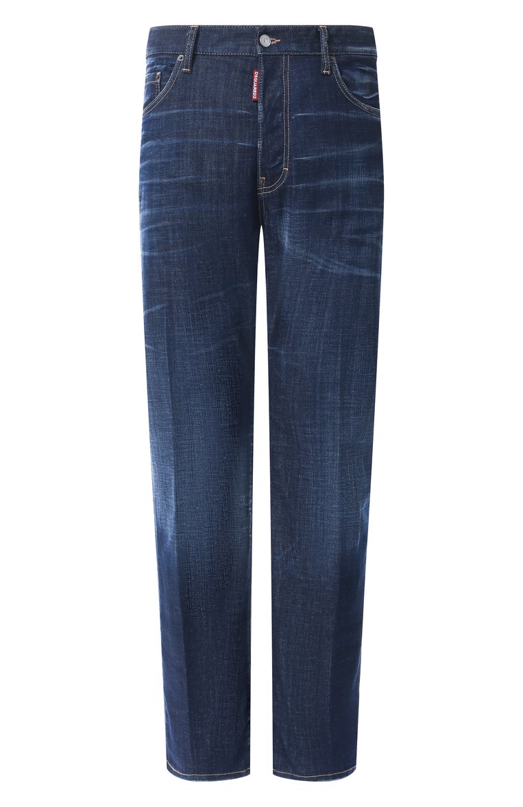 Мужские джинсы 642 DSQUARED2 синего цвета, арт. S74LB1663/S30342 | Фото 1 (Длина (брюки, джинсы): Стандартные; Кросс-КТ: Деним; Материал внешний: Деним, Хлопок; Стили: Кэжуэл, Повседневный; Силуэт М (брюки): Прямые; Детали: Делаве)