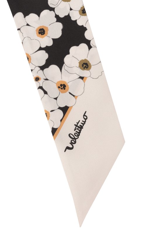 Шелковый шарф-твилли Valentino 8W2E6017/MIG Чёрно-белый  8W2E6017/MIG Фото 3