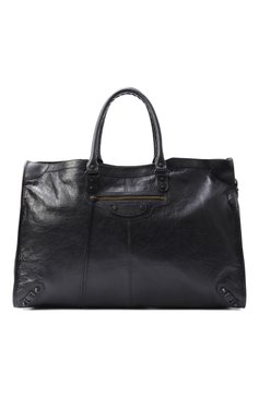 Мужская сумка le city BALENCIAGA черного цвета, арт. 810364/2ABEK | Фото 1 (Ремень/цепочка: На ремешке; Размер: large; Материал: Натуральная кожа; Автоматизация ТО: Проставлено; Автоматизация состава: Проставлено)