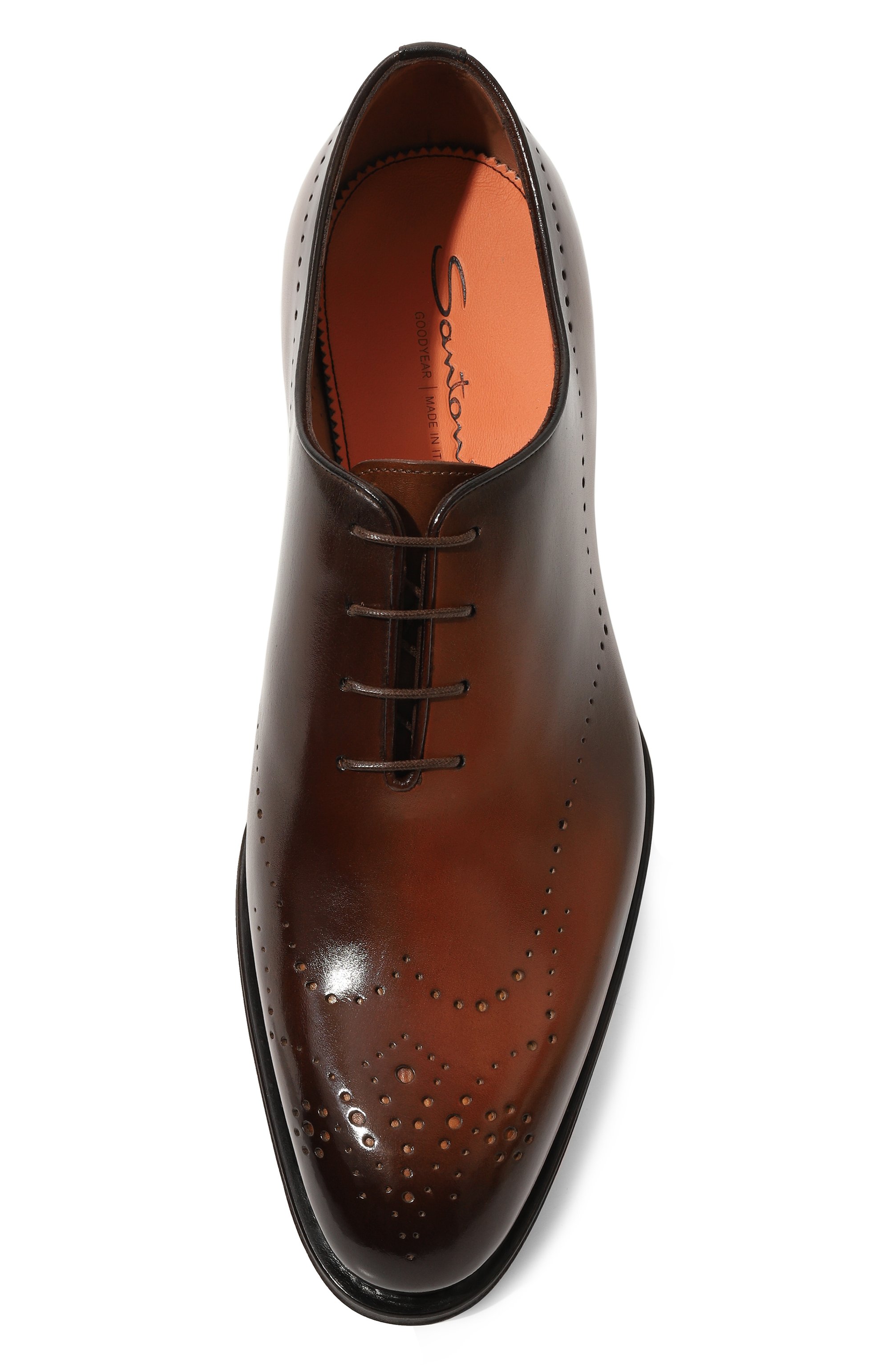 Кожаные оксфорды carter SANTONI коричневого цвета по цене 109500 руб., арт. MCCG18542MC8HSC2, фото 6 Кожаные оксфорды carter SANTONI, арт. MCCG18542MC8HSC2, фото 6