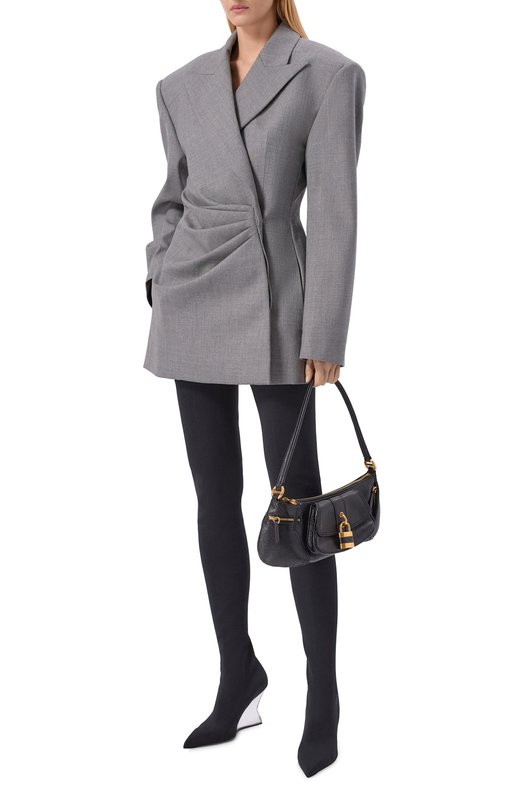 Текстильные ботфорты Balmain GN1TB203/TKNI Чёрный  GN1TB203/TKNI Фото 3