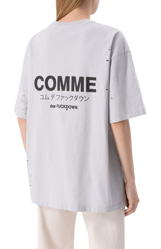 Хлопковая футболка Comme des Fuckdown CFABW01310 Серый  CFABW01310 Фото 4