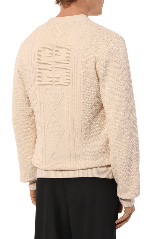 Хлопковый кардиган Givenchy BM90S7/4YJP Кремовый  BM90S7/4YJP Фото 4