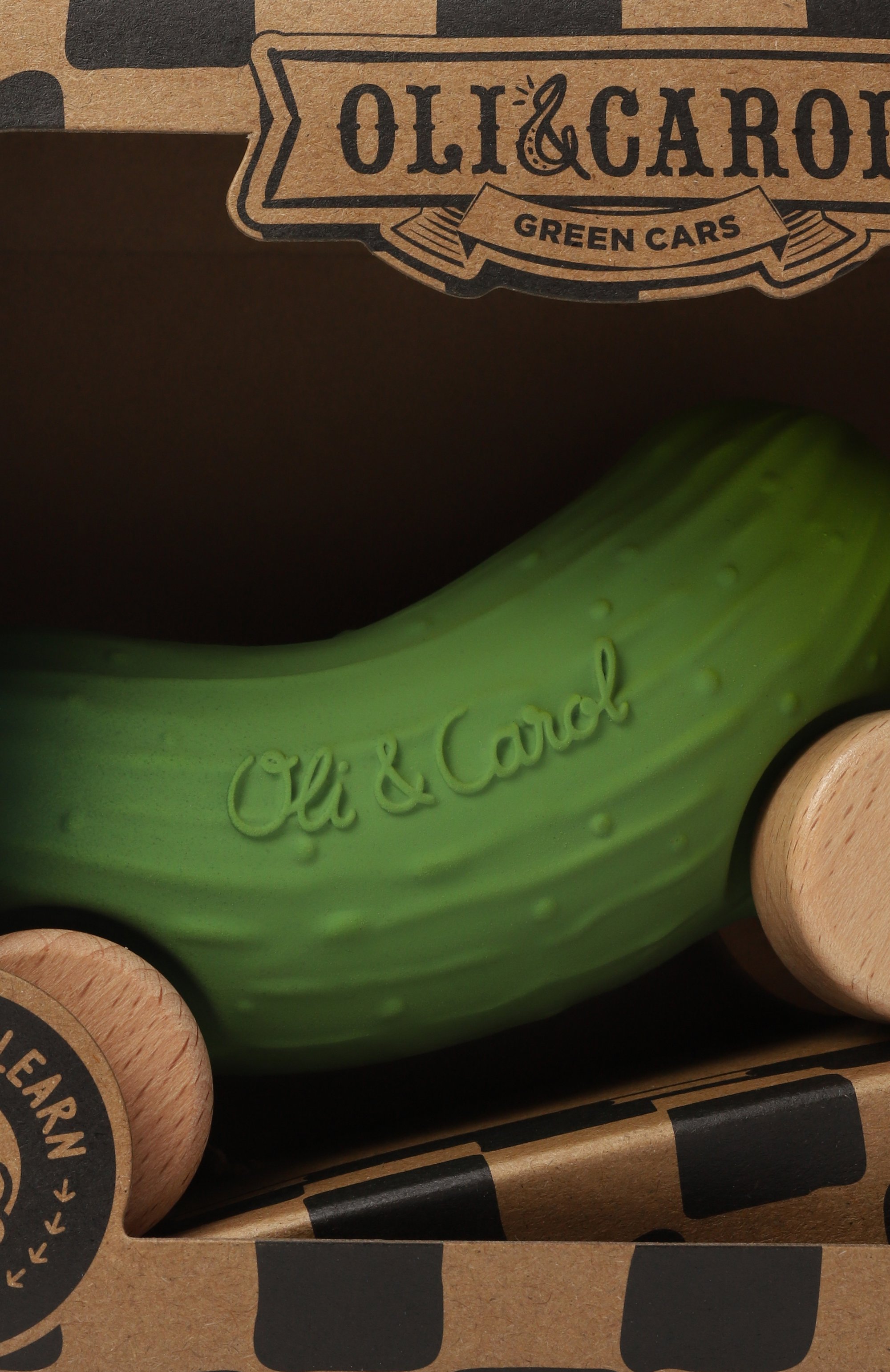 Машинка-каталка pepino the cucumber OLI&CAROL, арт. L-CUCUMBER-CAR, фото 2