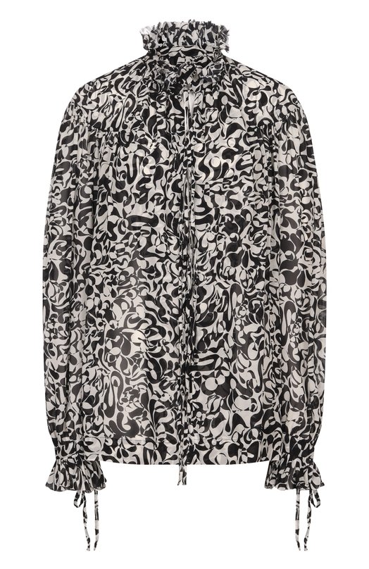 Блузка из вискозы Dries Van Noten 130716/3006 Чёрно-белый 130716/3006