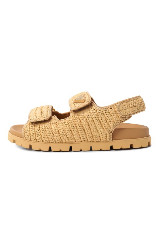 Текстильные сандалии Prada 1X440N/2C2T Бежевый  1X440N/2C2T Фото 4