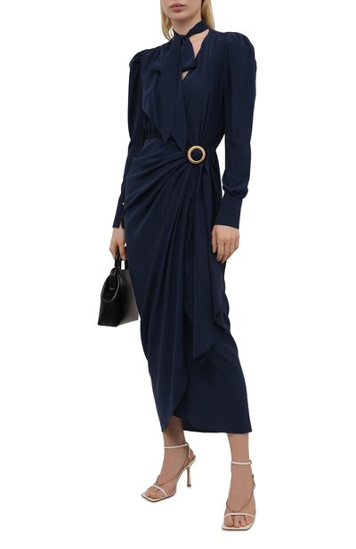 Шелковое платье LANVIN темно-синего цвета по цене 258000 руб., арт. RW-DR0055-4868-E21, фото 2 Шелковое платье LANVIN, арт. RW-DR0055-4868-E21, фото 2