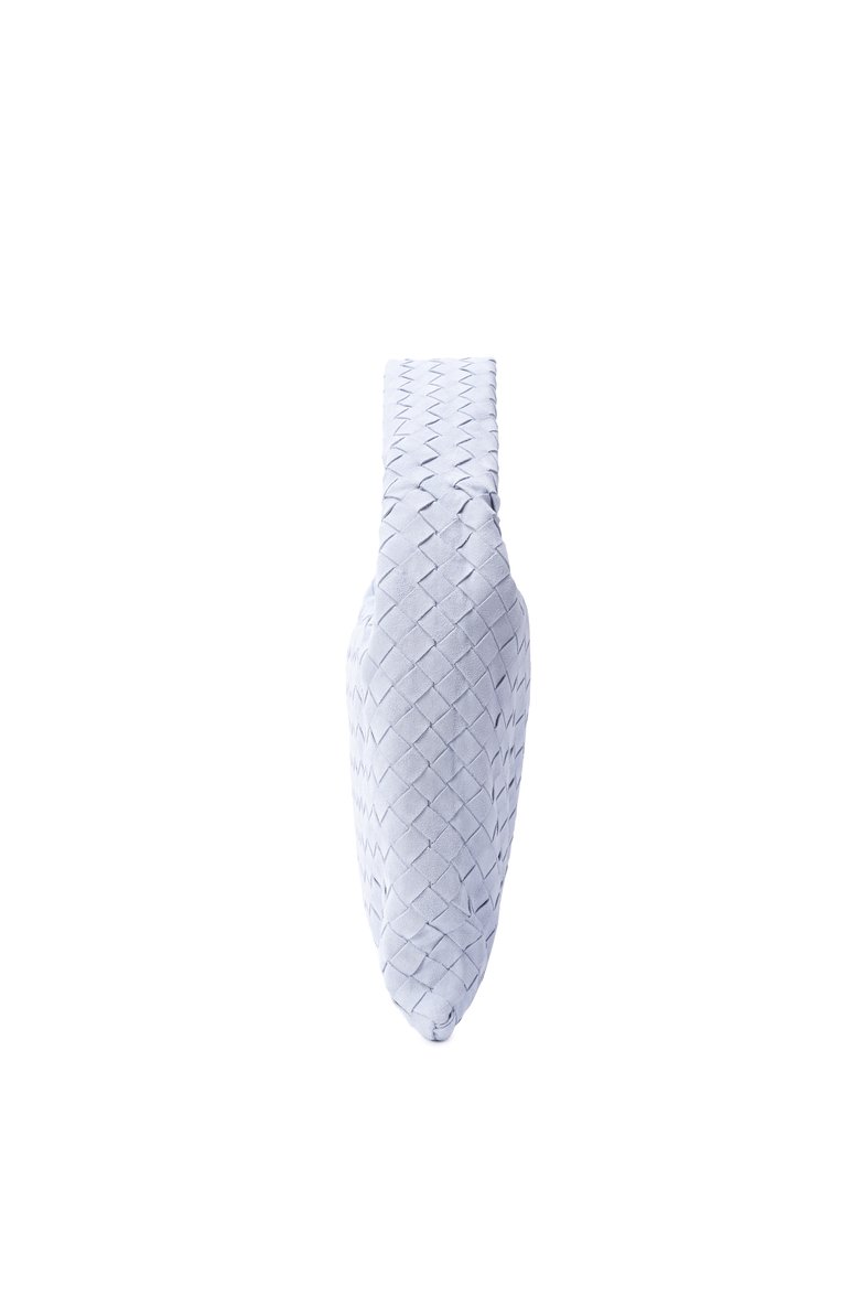 Женская сумка hop small BOTTEGA VENETA светло-голубого цвета, арт. 796262/V1QE3 | Фото 4 (Размер: small; Автоматизация ТО: Проставлено; Автоматизация состава: Проставлено; Материал: Натуральная кожа, Натуральная замша)