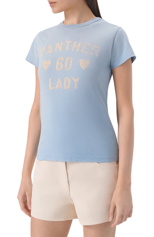 Хлопковая футболка Valentino 8B3MG24Y/9GL Голубой  8B3MG24Y/9GL Фото 3