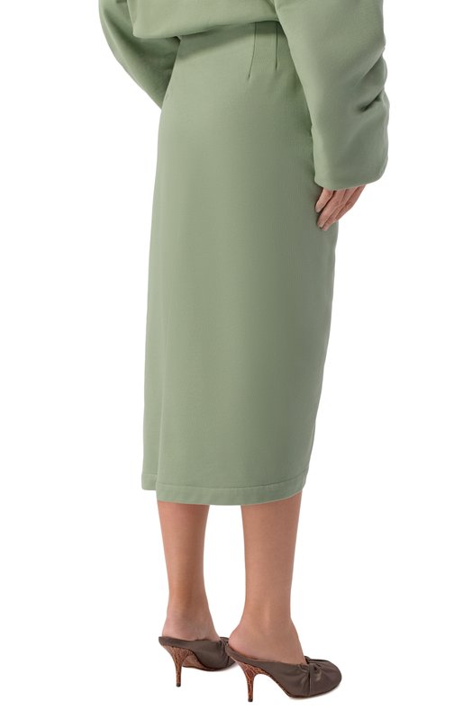 Хлопковая юбка Dries Van Noten 131112/3611 Зелёный  131112/3611 Фото 4