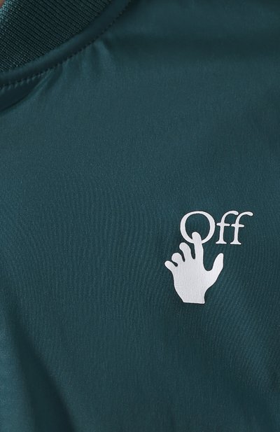 Бомбер OFF-WHITE зеленого цвета по цене 74350 руб., арт. 0WEA200S20FAB0015501, фото 5 Бомбер OFF-WHITE, арт. 0WEA200S20FAB0015501, фото 5