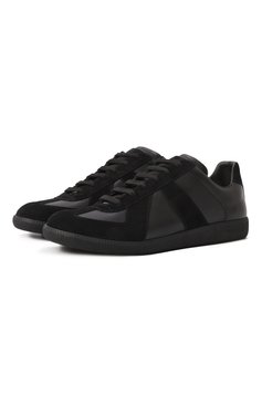 Мужские кожаные кеды replica MAISON MARGIELA черного цвета, арт. S57WS0236/P1897 | Фото 1 (Материал внутренний: Натуральная кожа, Текстиль; Подошва: Плоская; Материал утеплителя: Без утеплителя; Стили: Классический; Драгоценные камни: Проставлено; Материал сплава: Проставлено; Материал внешний: Натуральная кожа; Кросс-КТ: Низкие)