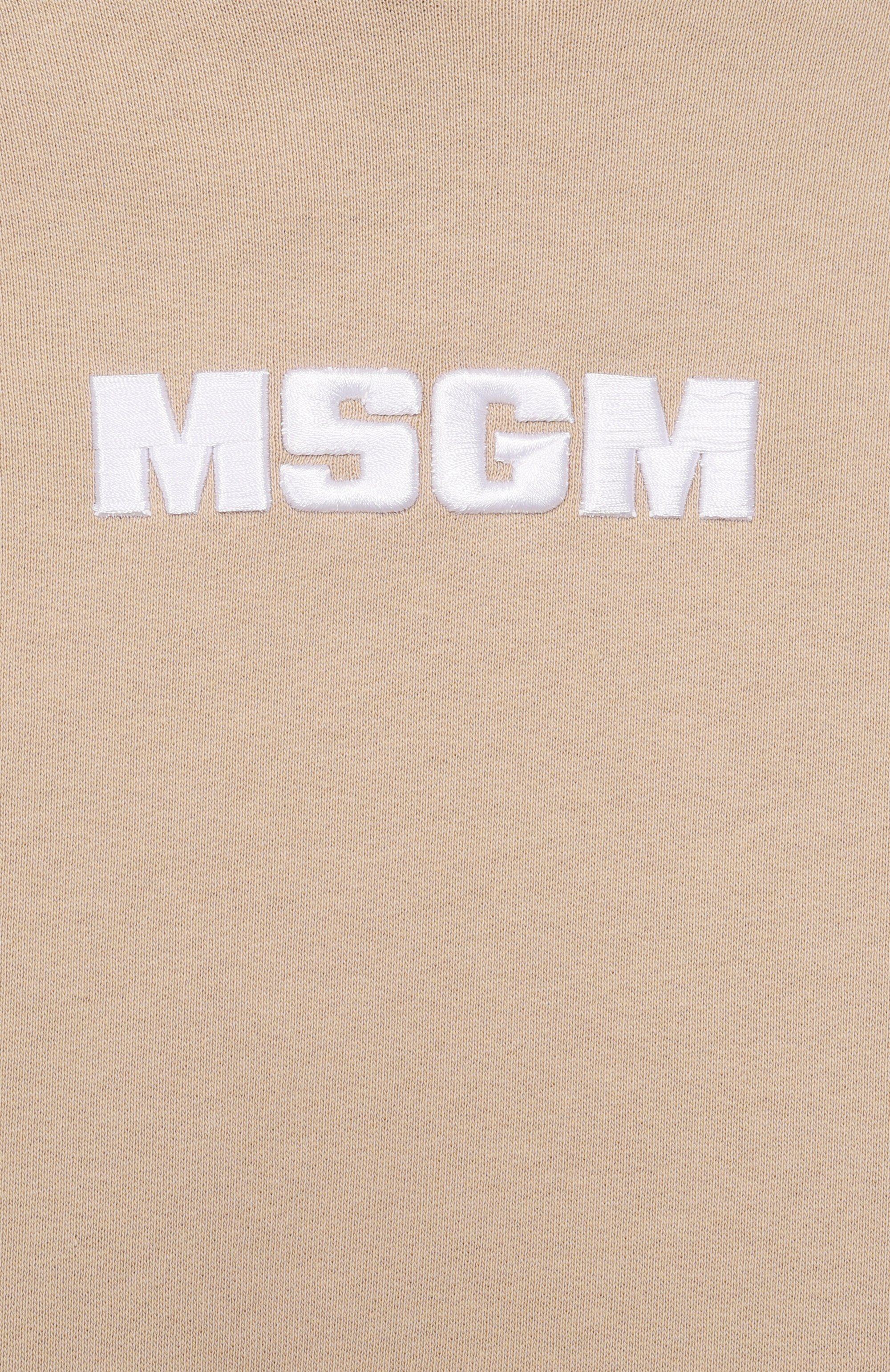 Хлопковое худи MSGM KIDS бежевого цвета по цене 13800 руб., арт. S6MSJUHS010, фото 3 Хлопковое худи MSGM KIDS, арт. S6MSJUHS010, фото 3