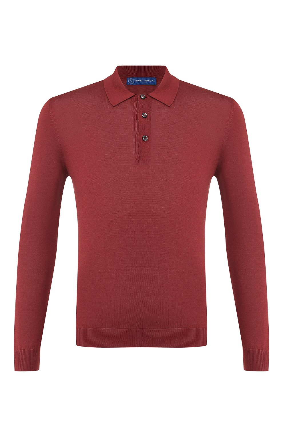 Шелковое поло ANDREA CAMPAGNA бордового цвета по цене 26700 руб., арт. 43111/23503*, фото 1 Шелковое поло ANDREA CAMPAGNA, арт. 43111/23503*, фото 1