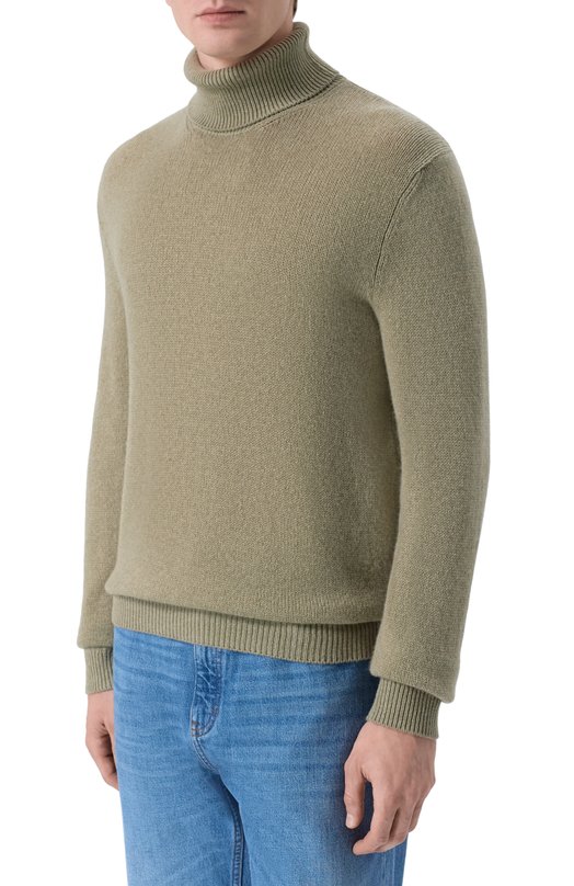 Кашемировый свитер Loro Piana FA06886 Хаки  FA06886 Фото 3