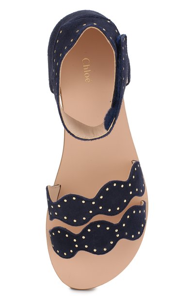 Замшевые сандалии CHLOÉ синего цвета по цене 22950 руб., арт. C19088, фото 4 Замшевые сандалии CHLOÉ, арт. C19088, фото 4