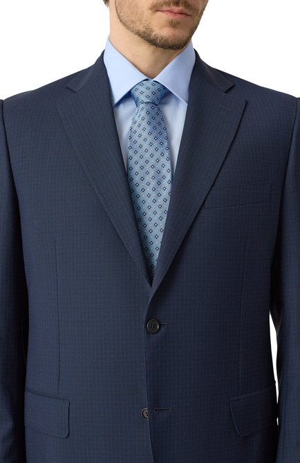Мужской шелковый галстук ZEGNA голубого цвета, арт. M/1P_91.8/Z9D02TA9 | Фото 2 (Материал сплава: Проставлено; Нос: Не проставлено; Материал: Шелк, Текстиль)
