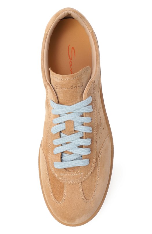 Замшевые кеды Santoni WBPG61340FAITKSN Бежевый  WBPG61340FAITKSN Фото 6