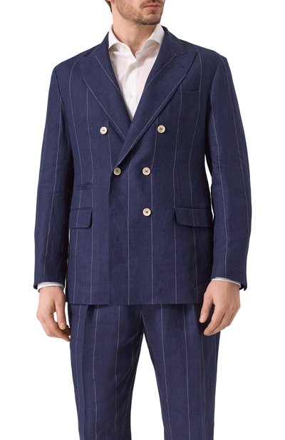 Льняной костюм BRUNELLO CUCINELLI темно-синего цвета по цене 541000 руб., арт. MB400LDPM, фото 3 Льняной костюм BRUNELLO CUCINELLI, арт. MB400LDPM, фото 3