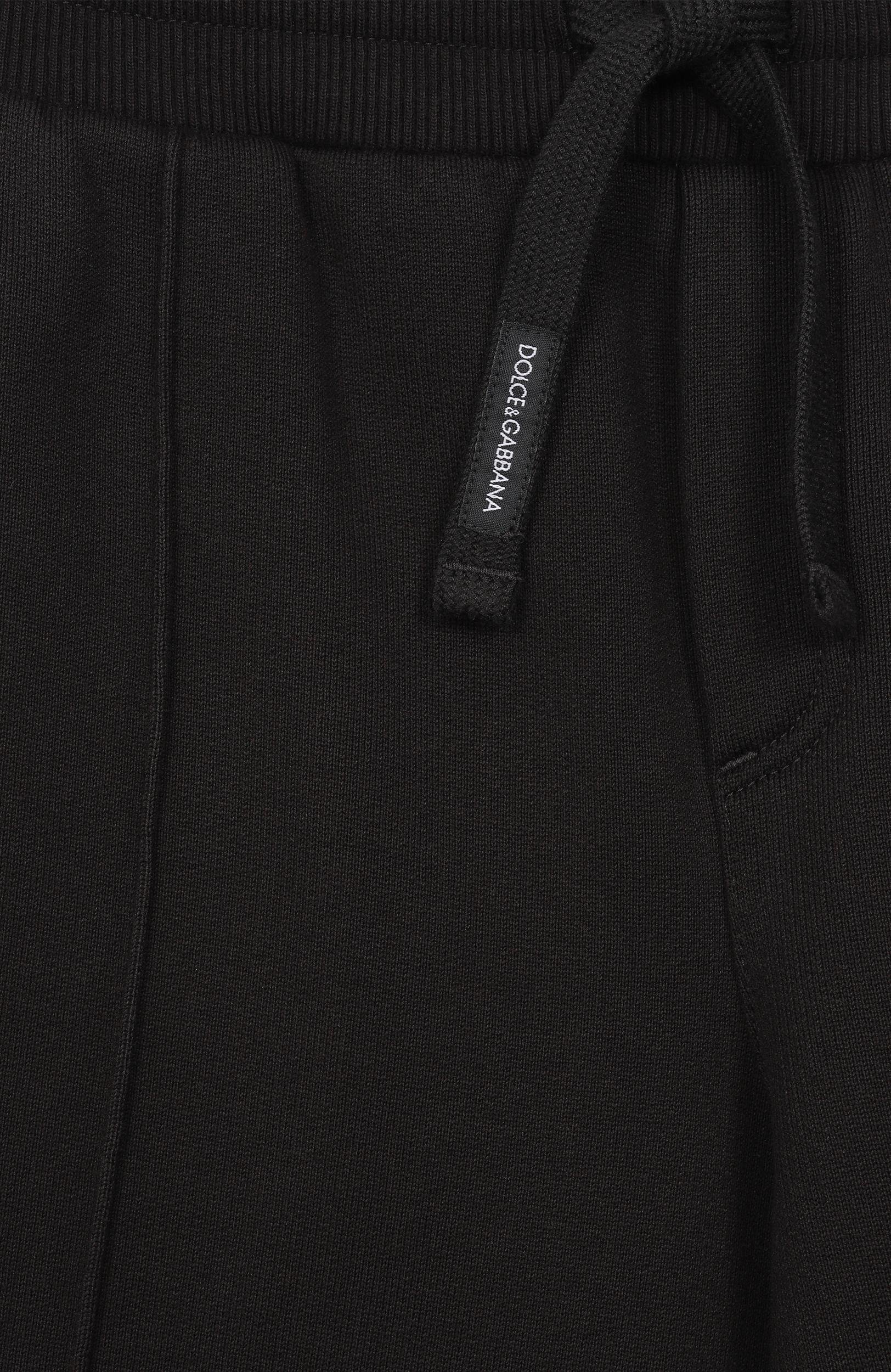 Хлопковые брюки DOLCE & GABBANA черного цвета по цене 38100 руб., арт. L4JPLV/G7QK2_001, фото 3 Хлопковые брюки DOLCE & GABBANA, арт. L4JPLV/G7QK2_001, фото 3