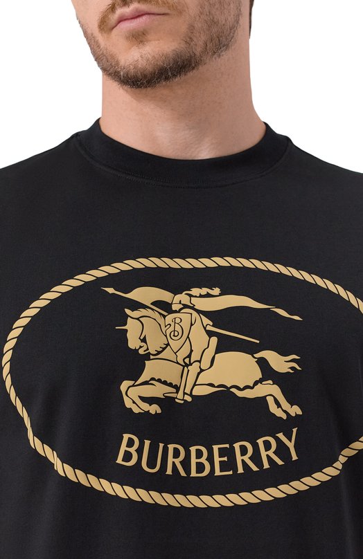 Хлопковая футболка Burberry 8110953 Чёрный  8110953 Фото 5