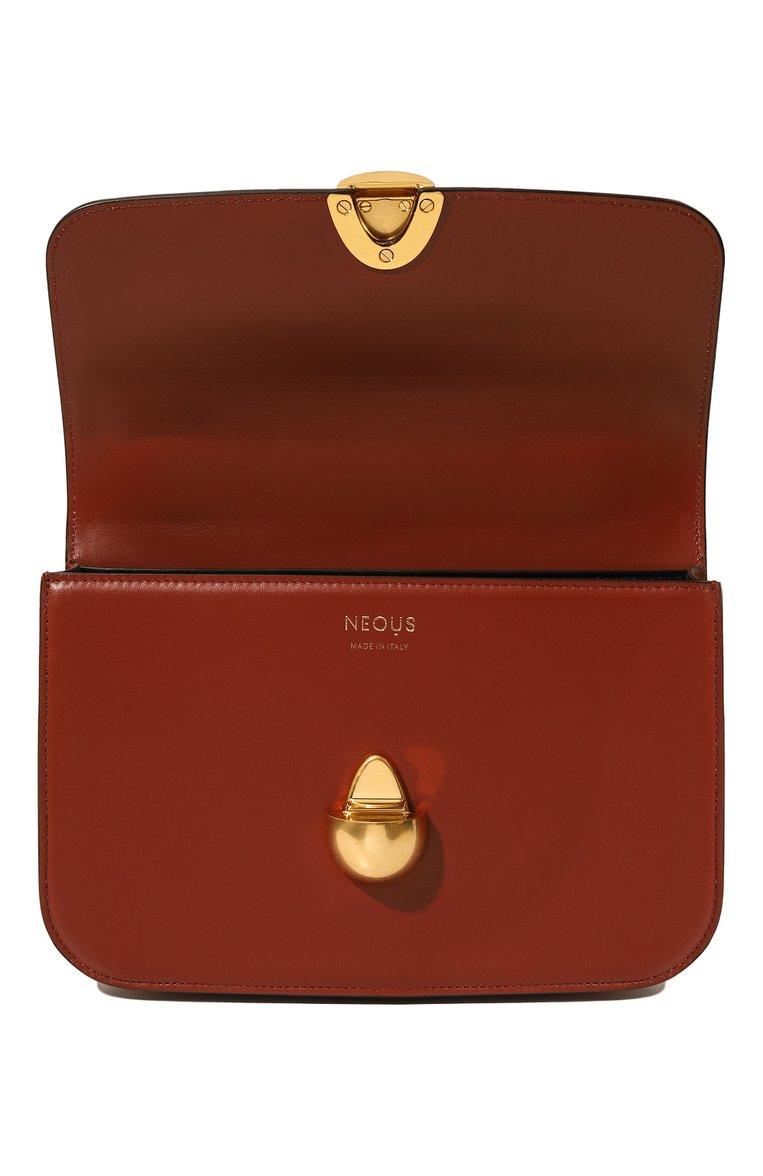 Женская сумка phoenix NEOUS коричневого цвета, арт. 00016A | Фото 6 (Сумки-технические: Сумки top-handle; Материал: Натуральная кожа; Материал сплава: Проставлено; Ремень/цепочка: На ремешке; Драгоценные камни: Проставлено; Размер: small)