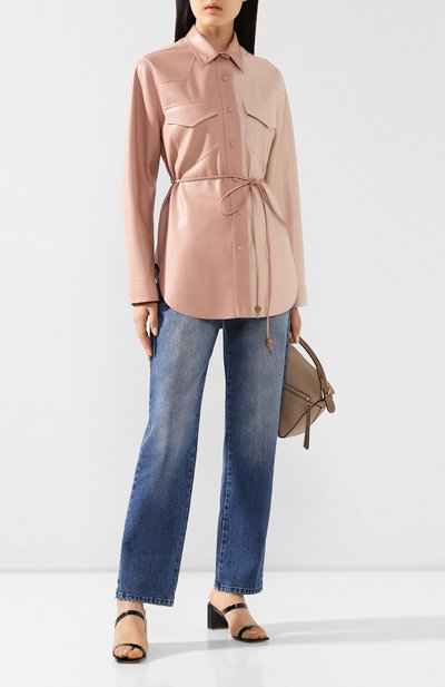 Рубашка с поясом NANUSHKA, арт. EDDY_BLUSH PATCHW0RK_VEGAN LEATHER, фото 2