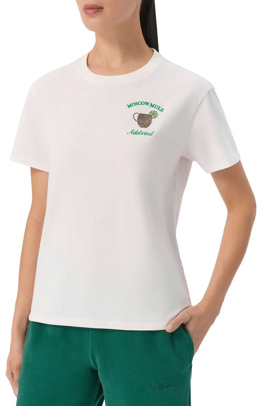 Хлопковая футболка MC2 Saint Barth EMI0002-04174I/EMILIE W Белый  EMI0002-04174I/EMILIE W Фото 3