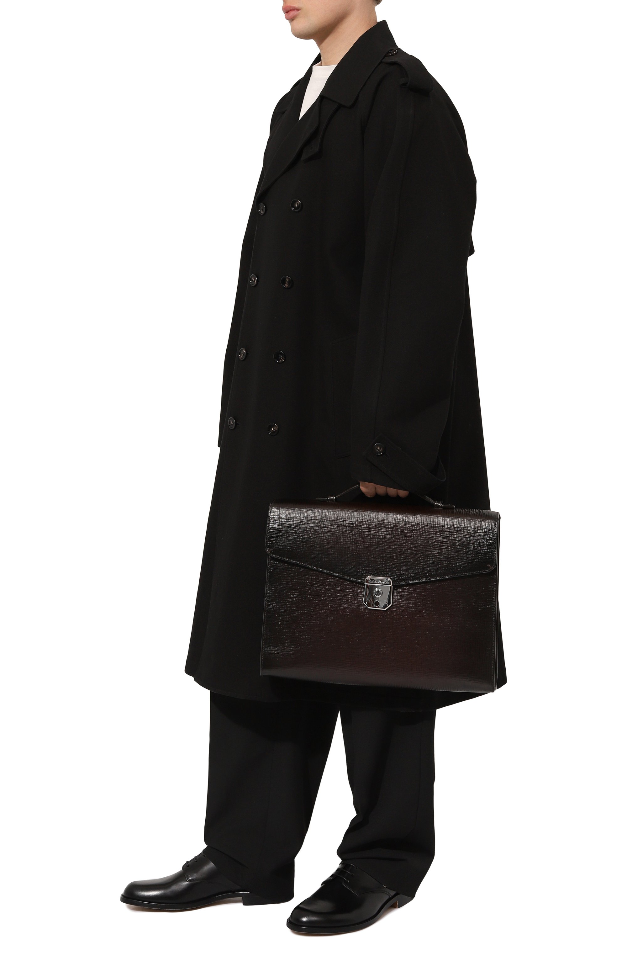 Портфель SANTONI темно-коричневого цвета по цене 207000 руб., арт. UFBBA1992F0-ATU6T53, фото 8 Портфель SANTONI, арт. UFBBA1992F0-ATU6T53, фото 8