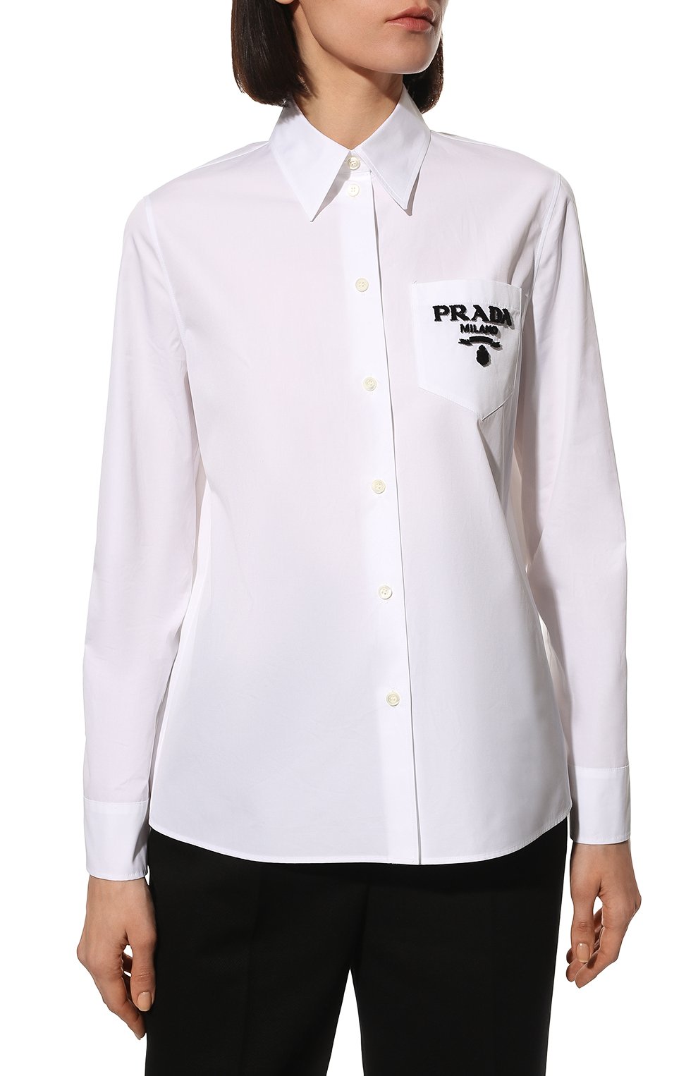 Хлопковая рубашка PRADA, арт. P437FR-1Z9P-F0009-221, фото 3
