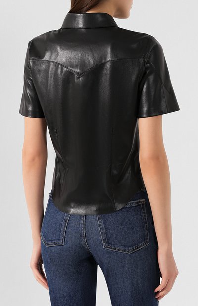 Блузка NANUSHKA, арт. CLARE_BLACK_VEGAN LEATHER, фото 4