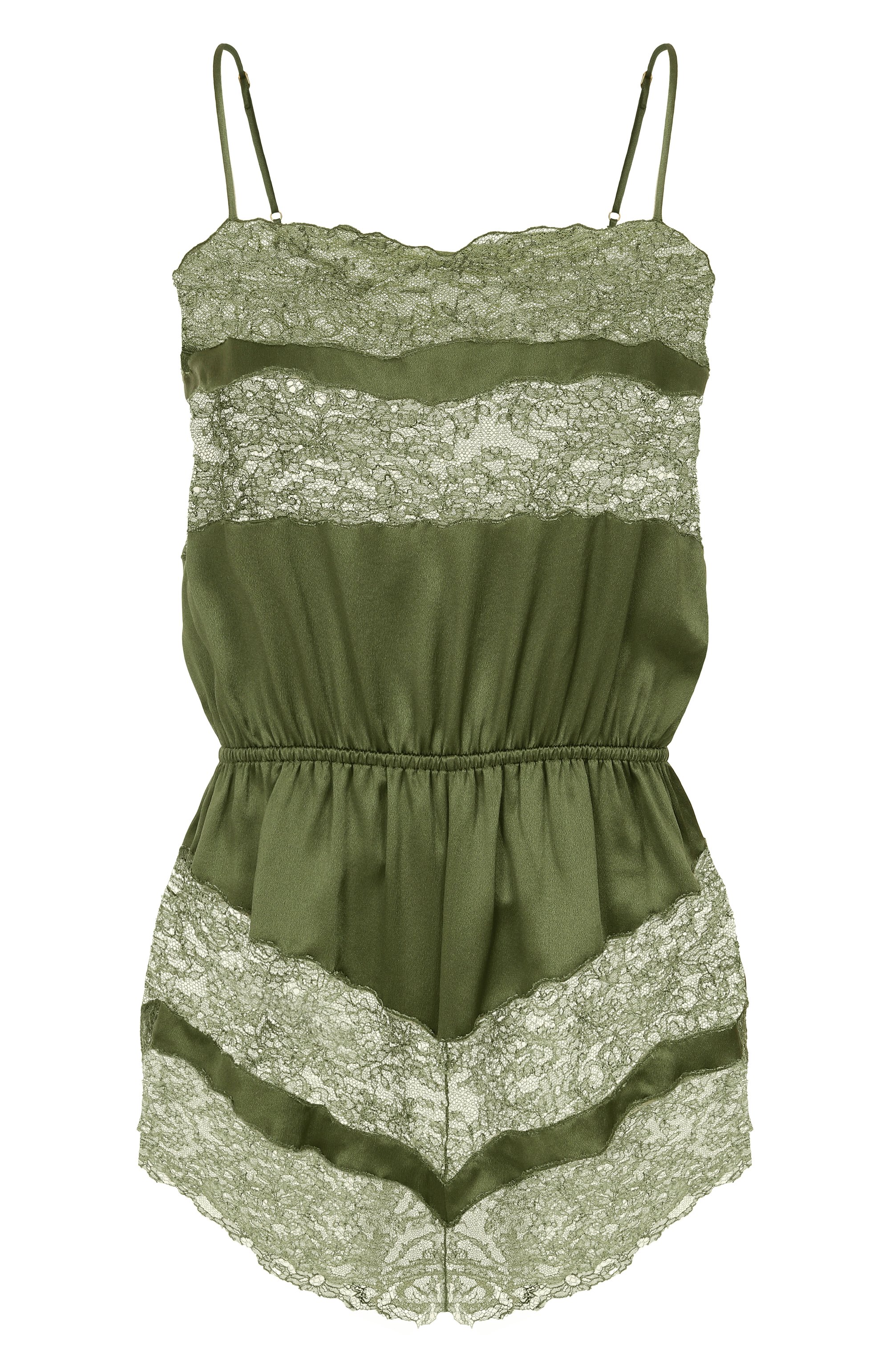 Атласный комбинезон SAINT LAURENT хаки цвета по цене 449000 руб., арт. 863111/Y7G27, фото 1 Атласный комбинезон SAINT LAURENT, арт. 863111/Y7G27, фото 1