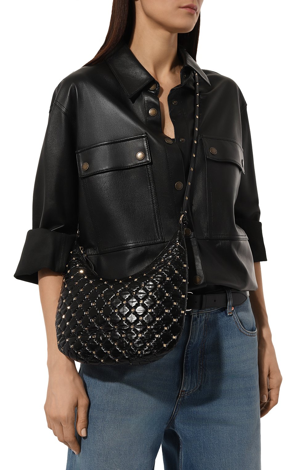 Сумка rockstud spike VALENTINO черного цвета по цене 354500 руб., арт. 3W2B0M32WAS, фото 2 Сумка rockstud spike VALENTINO, арт. 3W2B0M32WAS, фото 2