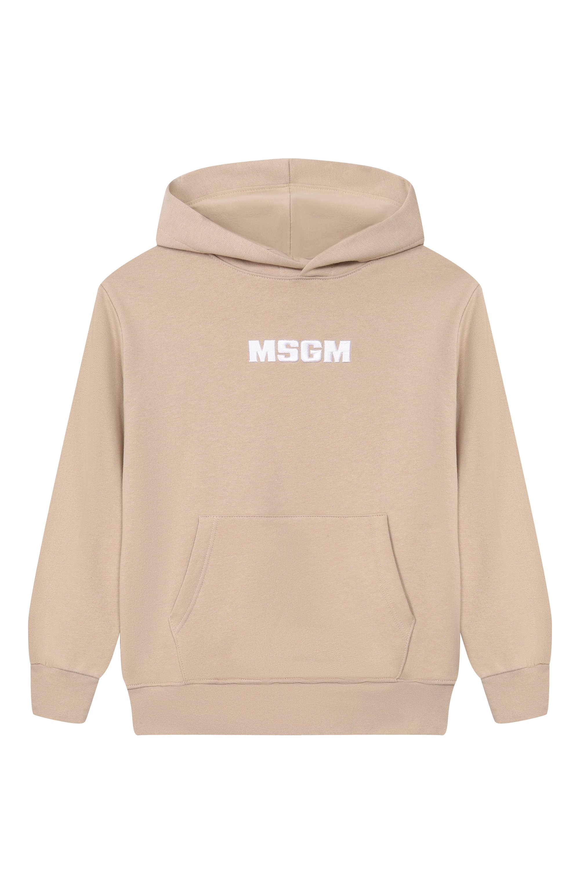 Хлопковое худи MSGM KIDS бежевого цвета по цене 13800 руб., арт. S6MSJUHS010, фото 1 Хлопковое худи MSGM KIDS, арт. S6MSJUHS010, фото 1