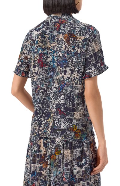 Блузка из вискозы ZADIG AND VOLTAIRE синего цвета по цене 26350 руб., арт. WWT001984, фото 4 Блузка из вискозы ZADIG AND VOLTAIRE, арт. WWT001984, фото 4