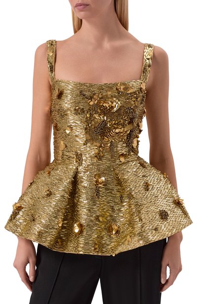 Топ с отделкой бисером и пайетками ELIE SAAB, арт. T0259NR26/BE062, фото 3