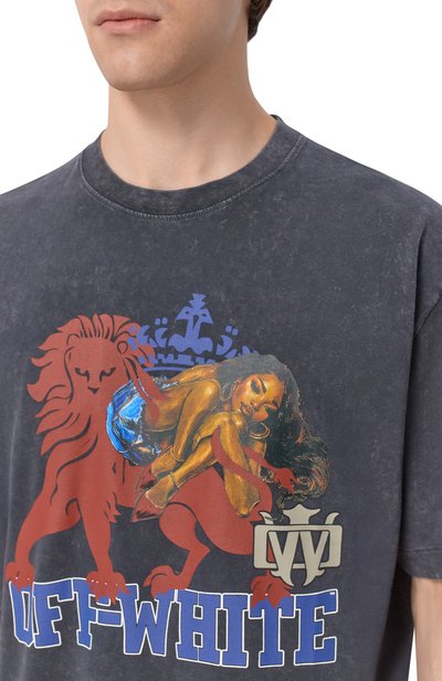 Хлопковая футболка OFF-WHITE, арт. 0MAA120S26JER005, фото 5