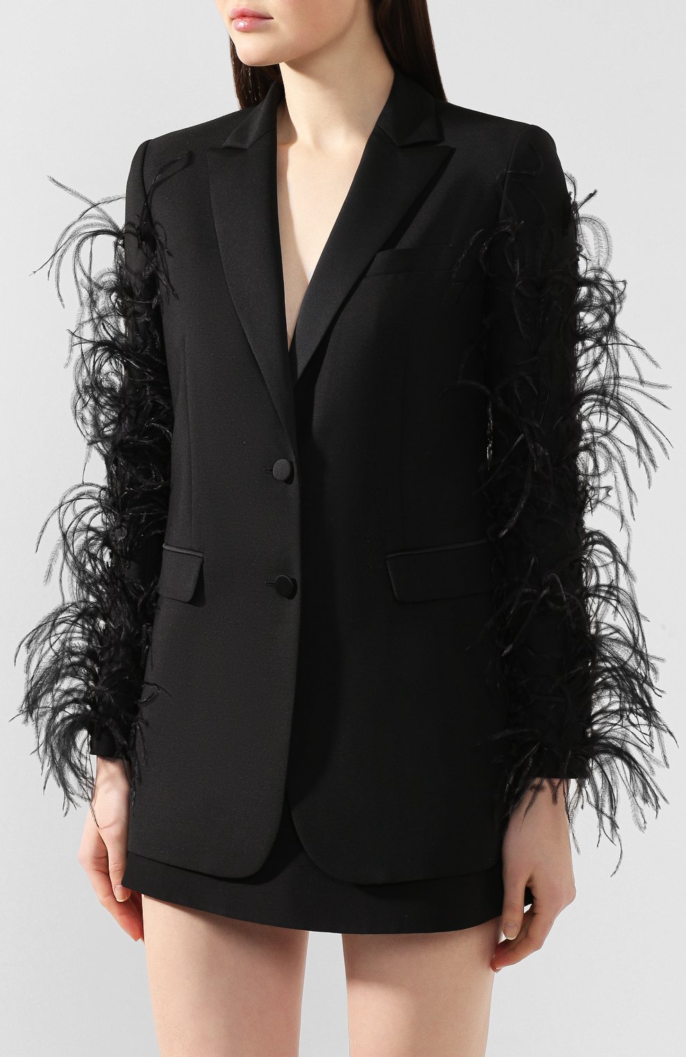 Жакет с отделкой перьями VALENTINO, арт. TB3CE1S554S, фото 3