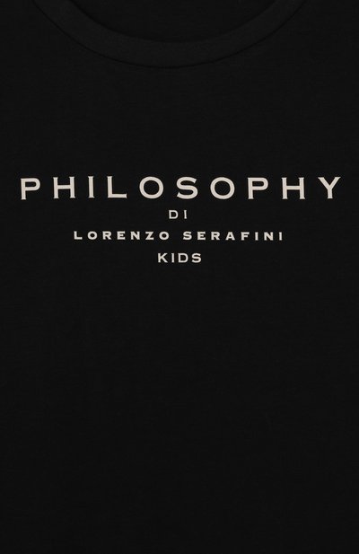 Хлопковая футболка PHILOSOPHY DI LORENZO SERAFINI KIDS, арт. I1E605/5203/12-14, фото 3